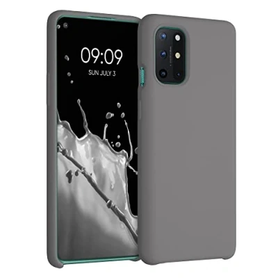 Abbildung von kwmobile Hülle kompatibel mit OnePlus 8T Silikon Handy Case Handyhülle weiche Oberfläche kabelloses Laden Stone Dust