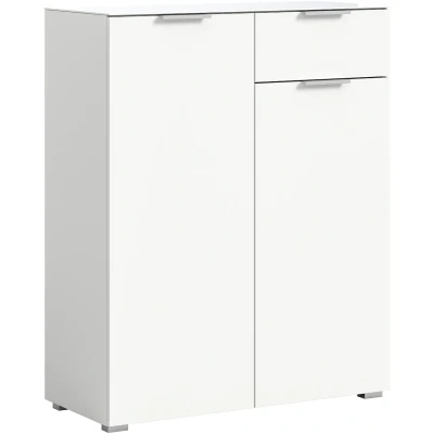 Abbildung von INOSIGN Kommode &quot;Raio, Breite 90 cm, 2 Türen, 1 Schubkasten, Oberboden mit Glasplatte&quot;, Anrichte, Sideboard, Highboard, Schrank