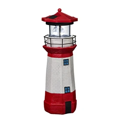 Abbildung von IC Gardenstyle Gartenleuchte LED Solar Leuchtturm mit rotierendem Leuchtfeuer, fest integriert, Tageslichtweiß, Einschaltomatik