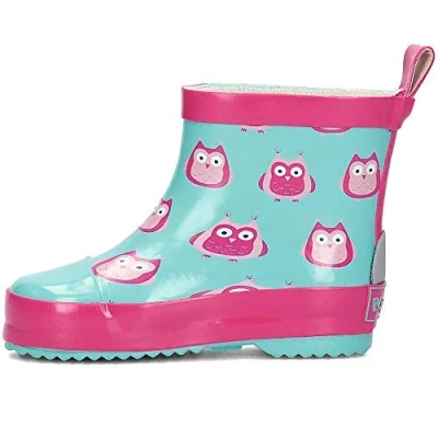 Abbildung von Rosa kurze Regenstiefel mit Eulen von Playshoes