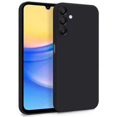 Abbildung von MyGadget Hülle für Samsung Galaxy A15 5G Zweilagige Handyhülle mit Kameraschutz Cover Innenfutter &amp; Silikon außen Schwarz