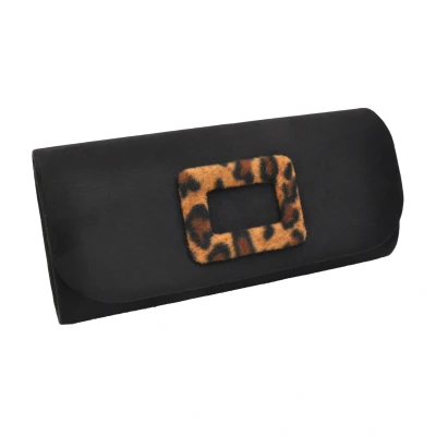 Abbildung von Steuer Abendtasche &quot;Satin Optik schwarz mit Leo Schnalle&quot;