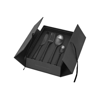 Abbildung von Broste Copenhagen HUNE Besteckset titanum mat black 16tlg.