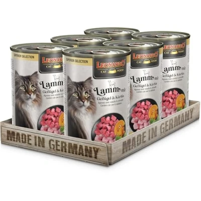 Abbildung von LEONARDO Katzen Nassfutter Superior Selection, Lamm mit Geflügel &amp; Kürbis, 6x400g Dose, für ausgewachsene Katzen, getreidefrei, ohne Zucker, Made in Germany