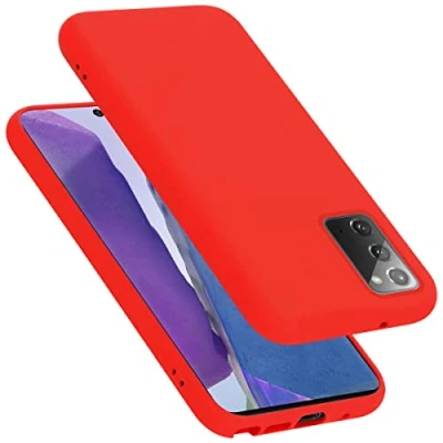 Abbildung von Cadorabo Hülle kompatibel mit Samsung Galaxy Note 20 Silikon Handyhülle für Case aus flüssigem stoßfeste dünne TPU Schutzhülle Liquid ROT