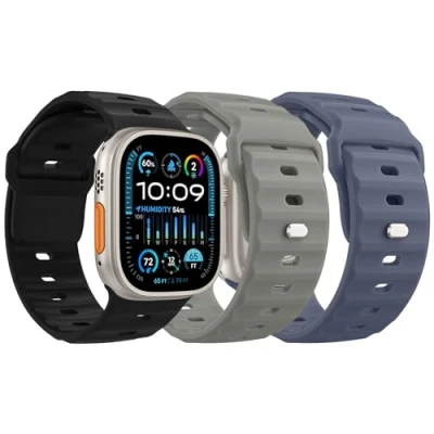 Abbildung von MoKo 3Stück Ozean Armbänder Kompatibel mit Apple Watch Ultra 2 Armband 49mm 46mm 45mm 44mm 42mm für Herren Damen,Wasserdicht Silikon Sport iWatch Serie 10 9 8 7 6 5 4 3 SE 2,S/BG/S