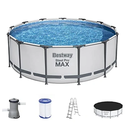 Abbildung von Bestway Framepool 5618W (Komplett Set, 4 tlg., Pool, Pumpe, Leiter, Anschlüsse, Plane), robustes DuraPlus™ Material, erhöhte Festigkeit und Haltbarkeit