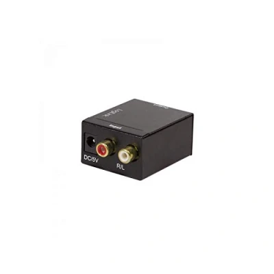 Abbildung von LogiLink CA0102 Koaxial und Toslink Analog L/R auf Audio Konverter, Elektromagnetisch Rauschfreie Übertragungen schwarz