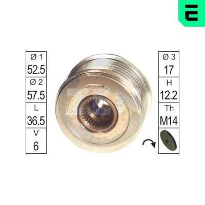 Abbildung von ERA ZN5572 Freilauf Lichtmaschine HYUNDAI: Sonata V, KIA: SORENTO 1
