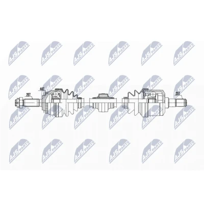 Abbildung von NTY NPW HY 613 Antriebswelle Vorderachse links 657 Schaltgetriebe HYUNDAI: Matrix