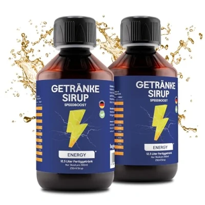 Abbildung von hCGC® Immunsystem Sirup SpeedBoost 2x250ml, Vegan Zuckerfreies Getränkekonzentrat für 12,5L Fertiggetränk Fruchtsirup Booster mit Vitaminen, Magnesium &amp; L Carnitin Energy Geschmack