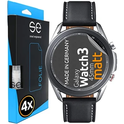 Abbildung von [4 Stk.] Entspiegelte 3D Schutzfolie kompatibel mit Samsung Galaxy Watch 3 (45mm), hüllenfreundliche Matte Displayschutz Folie