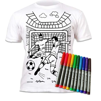 Abbildung von Splat Planet Fußball T Shirt Malvorlagen mit 10 ungiftigen, waschbaren Zauberstiften färben Sie Ihr eigenes Shirt, und auswaschen erneut Kindergeburtstag (5 6 Years)