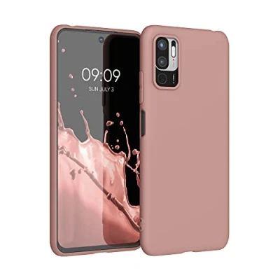 Abbildung von kwmobile Hülle kompatibel mit Xiaomi Redmi Note 10 5G weiches TPU Silikon Case Cover geeignet für kabelloses Laden Winter Rose