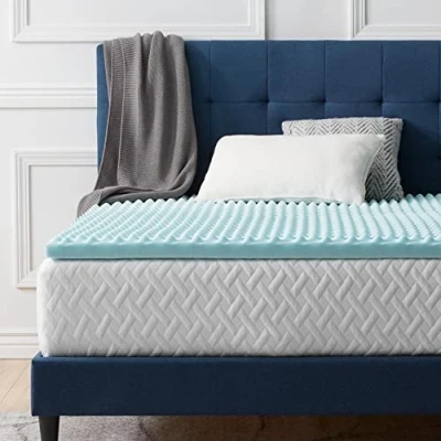 Abbildung von LUCID Matratzen Topper 5 cm Gel Memory Foam Matratzenauflage, ergonomisch gewellt &amp; atmungsaktiv, Oeko Tex, 120x190
