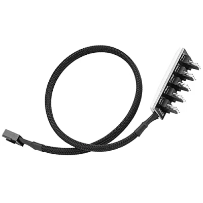 Abbildung von GeekerChip 4 PIN PWM Lüfternabe,5 Port Lüfternabe,4 Stecker für PC Lüfter Hub,4 Splitter Kabel,Geeignet Computer Lüfterkabel