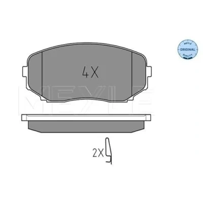 Abbildung von MEYLE 025 245 4417/W Bremsbelagsatz ORIGINAL Quality Vorderachse mit akustischer Verschleißwarnung Anti Quietsch Blech MITSUBISHI: Eclipse Cross