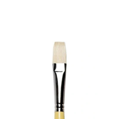 Abbildung von Winsor &amp; Newton 5868012 Künstler Chunking Schweineborsten Pinsel für Ölfarben, hohe Farbaufnahme, gleichmäßige Farbabgabe Flachpinsel Nr. 12, langer Stiel