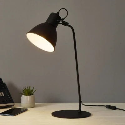 Abbildung von Lucide SHADI Schreibtischlampe Ø 20 cm 1xE14 Schwarz