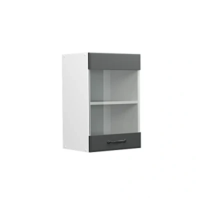 Abbildung von Vicco Glashängeschrank R Line, Anthrazit Landhaus/Weiß, 40 cm