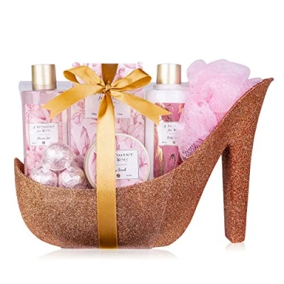 Abbildung von ACCENTRA Pflege Geschenkset &quot;A moment for you&quot; Badeset für Frauen im glitzernden Pumps, 8 tlg., tierversuchsfrei