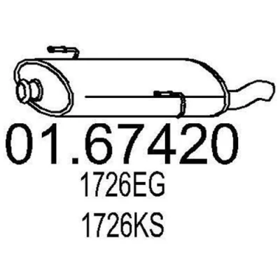 Abbildung von MTS 01.67420 Endschalldämpfer 730 PEUGEOT: 206 Schrägheck, 206+ Schrägheck