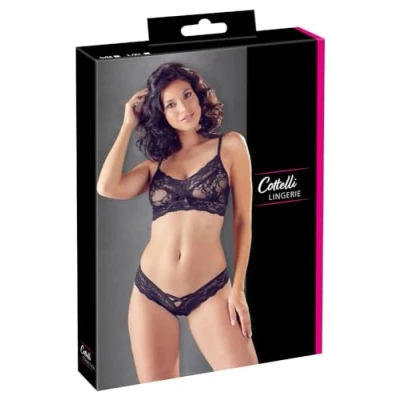 Abbildung von Sexy 2 teiliges Spitzen BH Set Schwarz