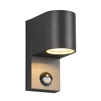Abbildung von Trio Leuchten Außen Wandleuchte Roya 214260142, Aluminium Druckguss Anthrazit, exkl. 1x GU10, Bewegungssensor