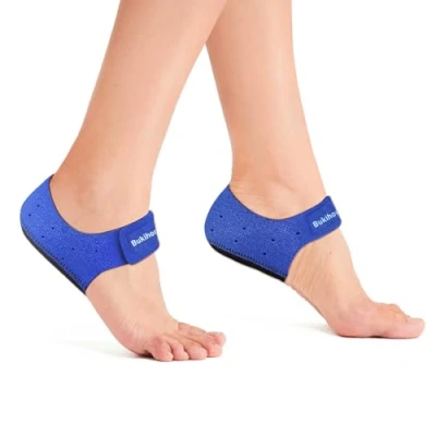 Abbildung von Plantar Fasciitis Ferse Protektoren Bukihome Cup für Frauen Männer Spur Schmerzlinderung mit Insert Pad Achilles Tendinitis Dry Cracked Heel Support Kissen, Blau, EU Size 36 41