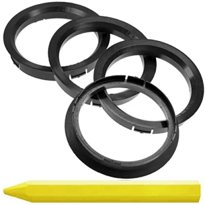 Abbildung von 4X Zentrierringe Schwarz 76,0 mm x 66,6 + 1x Reifen Kreide Fett Stift