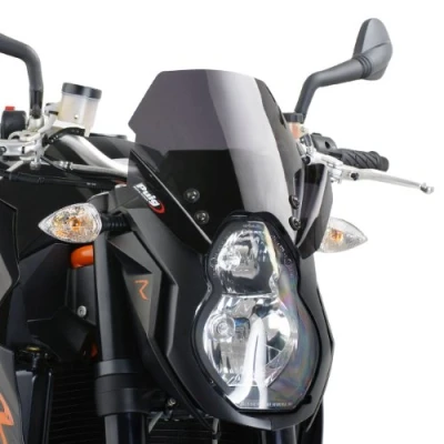 Abbildung von Puig 4942F Windschutzscheibe Cockpitverkleidung für KTM 990 SuperDuke/R 2007 2013, Dunkel getönt, Medium
