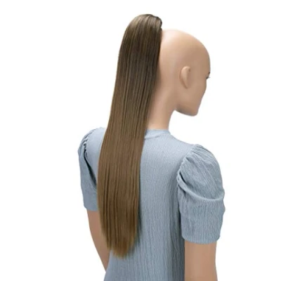 Abbildung von CAISHA 65cm Haarteil Mit Kordelverschluss Langhaar Zopf Pferdeschwanz Haarverlängerung Glatt Hellbraun Mix PH625