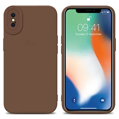 Abbildung von Cadorabo Hülle kompatibel mit Apple iPhone XS MAX Schutzhülle TPU Silikon Case Liquid Design Kameraschutz Slim Kratzfest Weiche Gummi Rundumschutz für in Braun