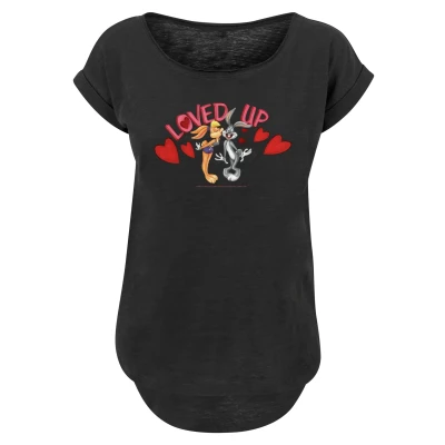Abbildung von F4NT4STIC Looney Tunes BUGS Bunny AND LOLA Valentine S DAY Loved UP Tshirt print, Damen, Größe: Medium, Black