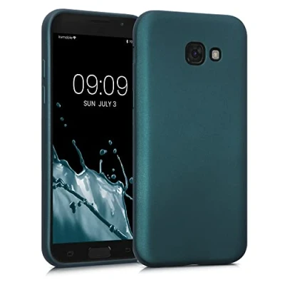 Abbildung von kwmobile Case kompatibel mit Samsung Galaxy A5 (2017) Hülle Schutzhülle aus Silikon metallisch schimmernd Handyhülle Metallic Petrol