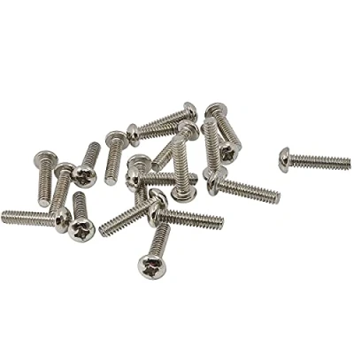 Abbildung von Musiclily Basic 3,5x18mm Metall Metrisches Gewinde Tele Steg Tonabnehmer Befestigungs Schrauben, Nickel(20er Set)