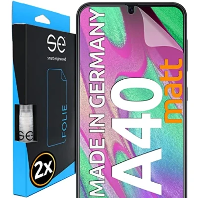 Abbildung von smart engineered [2 Stück] Entspiegelte 3D Schutzfolien kompatibel mit Samsung Galaxy A40, hüllenfreundliche Matte Displayschutz Folie, Schutz vor Schmutz und Kratzern, kein Schutzglas