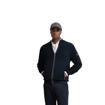 Abbildung von bugatti MIT Collegekragen Sweatjacke, Herren, Größe: Large, Marine