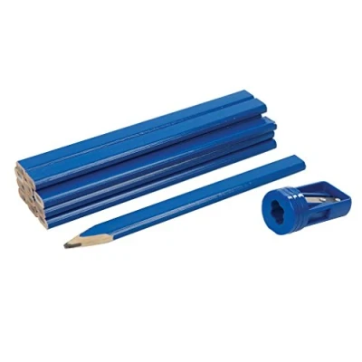 Abbildung von der kleine Handwerker Bleistift 12 x Zimmermannsbleistifte mit Spitzer