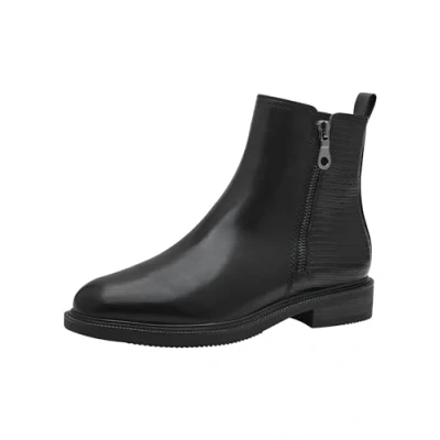 Abbildung von MARCO TOZZI Damen Stiefeletten ohne Absatz mit Lederanteil Elegant, Schwarz (Black Comb), 40 EU