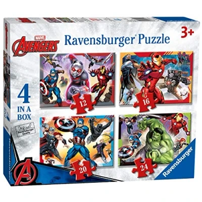 Abbildung von The Avengers Puzzle 4 in 1 Box Marvel Ravensburger Kinder Puzzle, 24 Puzzleteile