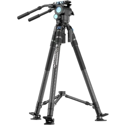 Abbildung von SIRUI SVS75 Rapid System Videostativ, Carbonfaser Stativ mit SVH15 Fluidkopf, EIN Schritt Höhenverstellung, Mittelspinne, Dual Mode QR Platte, Belastbarkeit bis zu 25kg