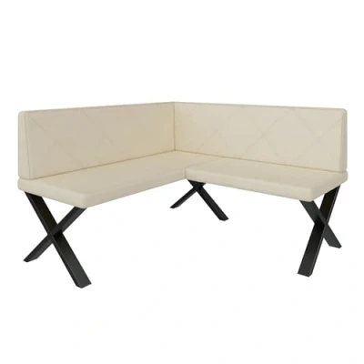 Abbildung von Eckbank Akiko Metal X Eckbankgruppe für Ihrem Esszimmer, Küche modern, Sitzecke, Essecke. Perfekt Küche, Büro und Rezeption. Solide Starke Verarbeitung. (130x130 Soft18)