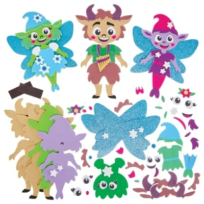 Abbildung von Baker Ross FN084 Faun und Pixie Mischen anpassen Magnet Sets 8er Pack, mythische Dekorations Bastelsets für Kinder