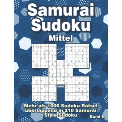 Abbildung von Samurai Sudoku Rätsel Mittel: Variation mit 1000 überlappenden in 210 für Clevere