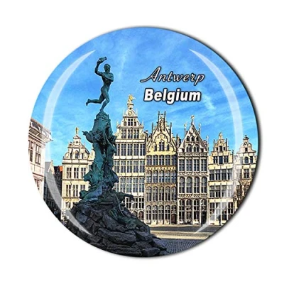 Abbildung von Antwerpen Belgien 3D Souvenir Kühlschrank Magnet Kristallglas Tourist Reise Sammlung Geschenk Magnetaufkleber Home Küche Dekoration