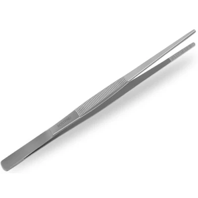 Abbildung von Küchenpinzette, Grillpinzette, Kochpinzette, Pinzette Edelstahl Gerade (25,0 cm) Silber