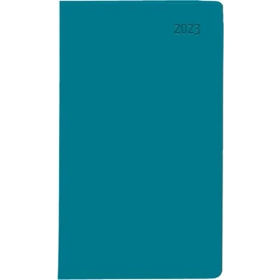 Abbildung von Taschenplaner türkis 2023 Bürokalender 9,5x16 cm 32 Seiten 1 Monat auf 2 separates Adressheft faltbar Notizheft 520 1003