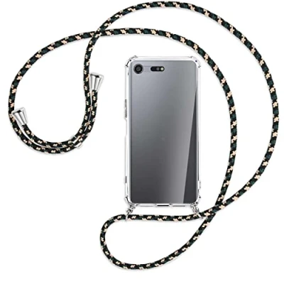 Abbildung von mtb more energy® Handykette kompatibel mit Sony Xperia XZ Premium (G8141, G8142 / 5.5&#039;&#039;) Camouflage Smartphone Hülle zum Umhängen Anti Shock Strong TPU Case