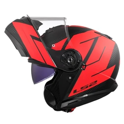 Abbildung von LS2, Modularer Motorradhelm STROBE II CODE Matt Black Red, 3XL